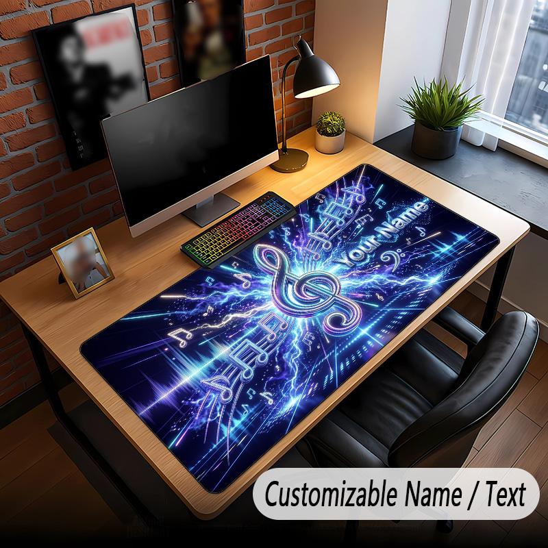 Music General Theme Custom Mouse Pad Personalized With Name Text Customized Desk Mat For Office Home Decor