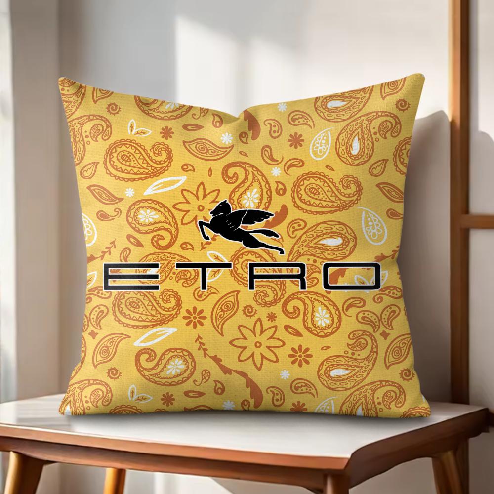 Fashion Design EEtroS Cushion Cover Natural Linen Organic Fabric DoubleSided Printing Couch Pillow Covers Home Decor