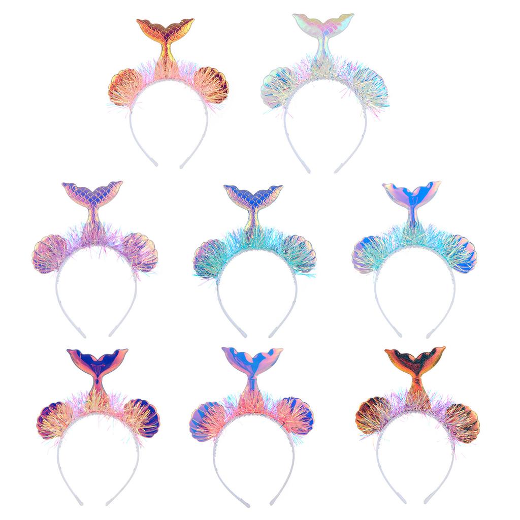 Взрослый Подростковый Мишурный Ободок Русалки Фестивальный Ободок для Волос с Рыбьей Чешуей для Рождественской Вечеринки Выступлений Марди Гра Головной Убор