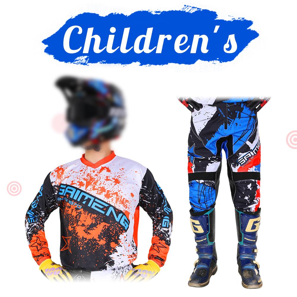 Motocross Gear Set for Kids 20 22 24 26 28 Racing Suit MX MOTO Jersey & Pant Kits Youth Children Boy Girl Motorcycle BMX Off-road Bicycle Combo