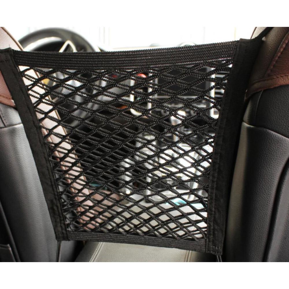 Hot Black Car Organizer Seat Back Storage Elastic Car Mesh Net Bag Between Bag Luggage Holder Pocket for Auto Cars 30*23CM