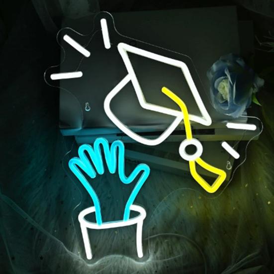 Светодиодная неоновая вывеска Congrat Grad, не мерцает, яркость регулируется, питание от USB, ночник Congrat Graduation Sign