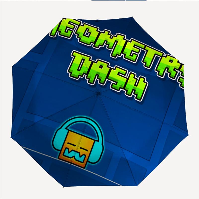 Geometry Dash Fashionable Automatic Opening/Closing Folding Umbrella. Portable and Foldable, Ideal for Gift, Travel, and Daily Use.