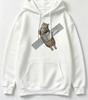 Autumn Winter Women Hoodie Funny Cat Graphic Printed Pullover Drawstring Pocket Casual Daily Loose Long Sleeve Women Sweatshirt