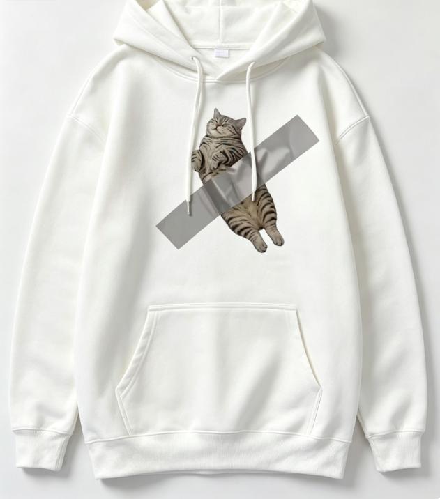 Autumn Winter Women Hoodie Funny Cat Graphic Printed Pullover Drawstring Pocket Casual Daily Loose Long Sleeve Women Sweatshirt