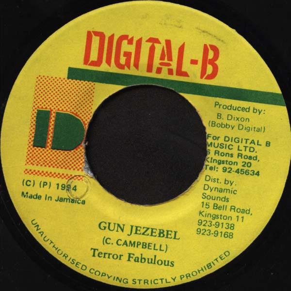 Пластинка 7 дюймов TERROR FABULOUS Gun Jezebel NONE DigitalB 1994 Ямайка Регги Ска Даб Б/у