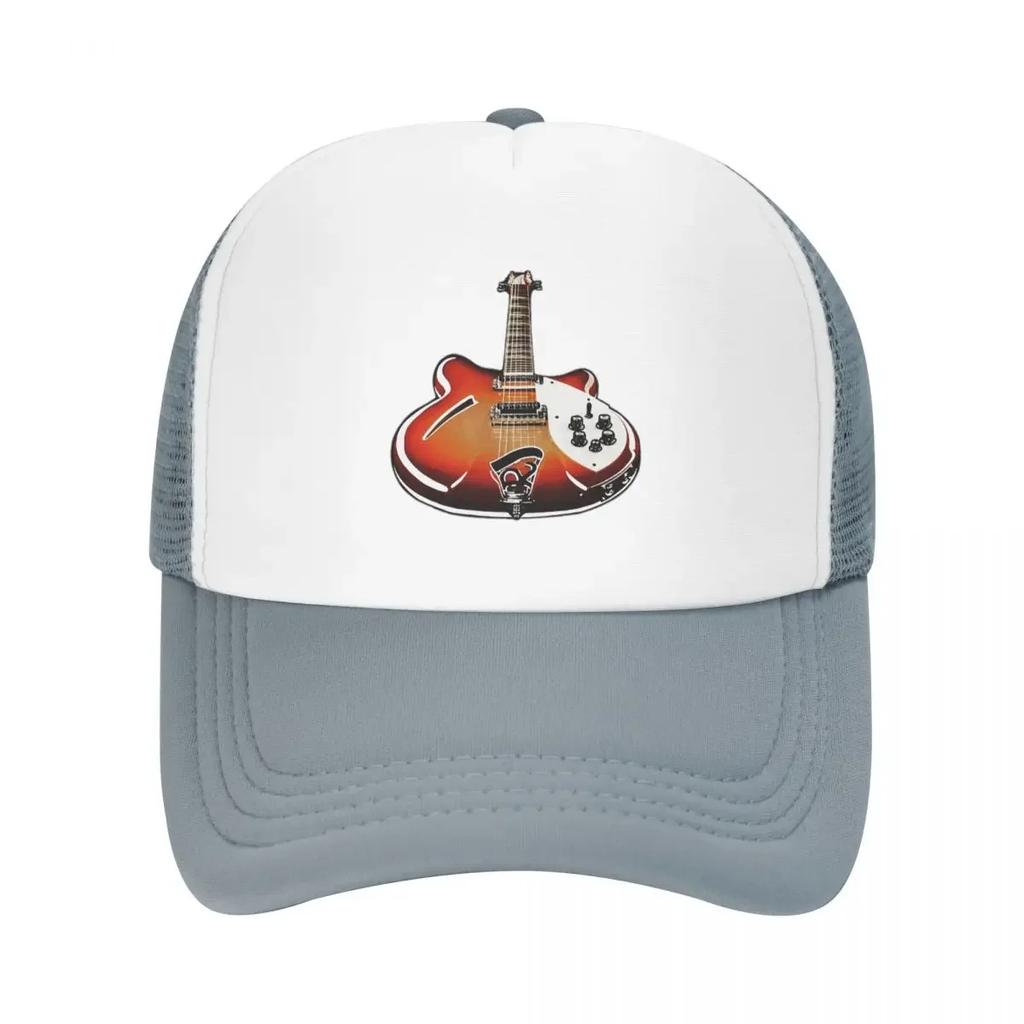 Rickenbacker 360 12 Sixties Electric Guitar Art Sunburst Pop Art Cap Mesh Baseball Caps Adjustable Hat Hip Hop Baseball Hats