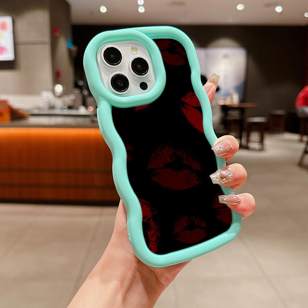 Ae87 Lips Kiss Digital Art Protective Phone Cases for Samsung S24 Plus S23 Ultra A14 A55 A06 Honor X9b Motorola OnePlus Big Wave TPU Back Cover