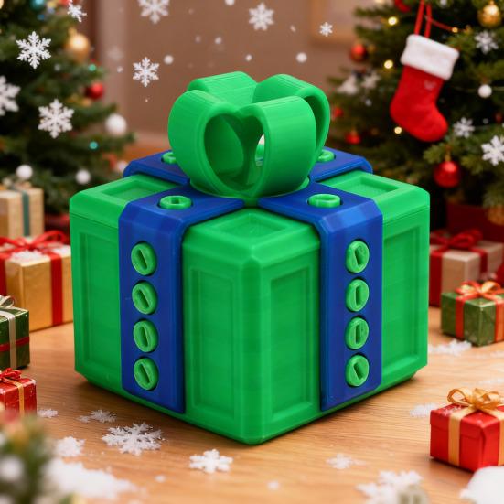 3D Printed Annoying Gift Box with Screws Christmas Puzzle Present Box Prank Case Home Office Desktop Decoration Ornament Joke Gag Gift