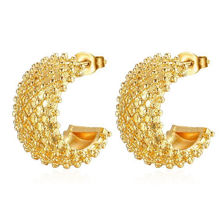 Серьги в стиле ретро из титановой стали 18-каратного золота, женские легкие серьги класса люкс из нержавеющей стали