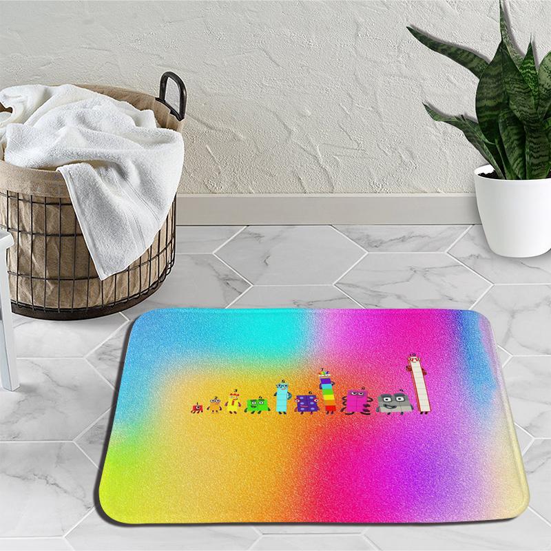 Коврики с цифровыми блоками с героями мультфильмов для спальни, плюшевые коврики с цифрами, коврики из фильмов, прикроватные коврики, нескользящие напольные коврики