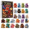 Retro Style Decorative Charms Dragon Advent Calendar 2026, 24 Day Bookish Christmas Countdown with Bookshelf Accents Mini Acrylic Dragons, Fantasy