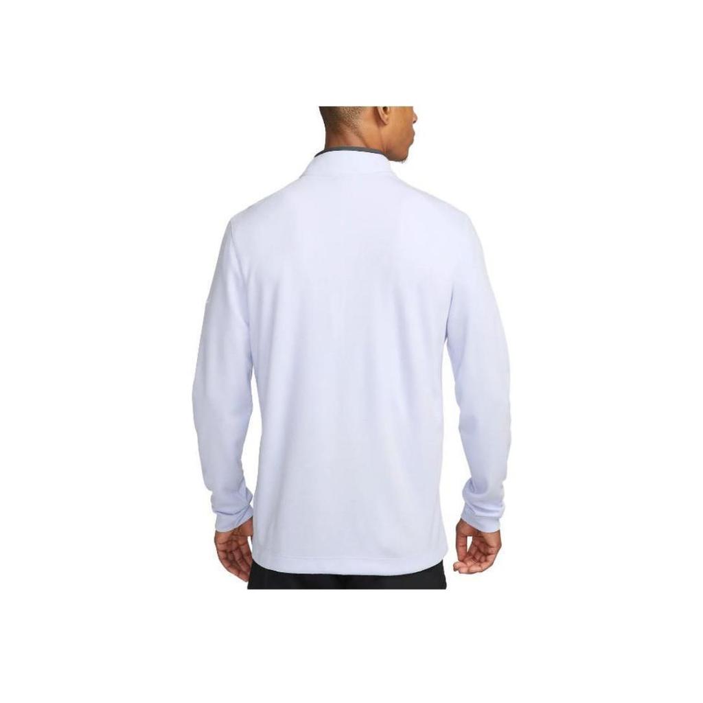 Nike Мужская футболка с длинным рукавом Dri-FIT Victory Solid с молнией на воротнике-стойке, топ Серебристый DJ5474-536