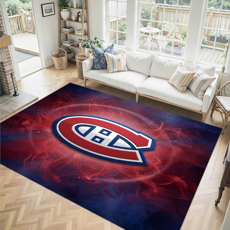Дизайн Montreal Canadiens Кристальный Велюровый Ковер Уютный Не?Нескользящий ковер с принтом для спальни, гостиной, прихожей