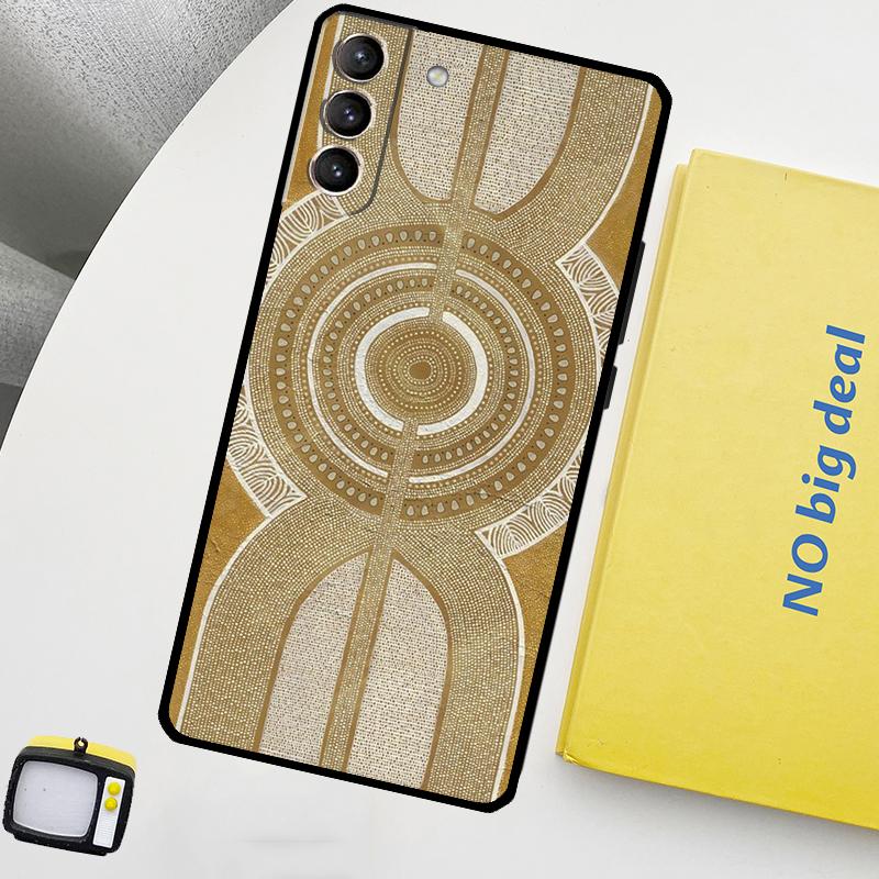 Aboriginal Art Print Case For Samsung Galaxy S23 Ultra S22 S21 S20 FE Note 20 Ultra S8 S9 S10 Note 10 Plus Cover