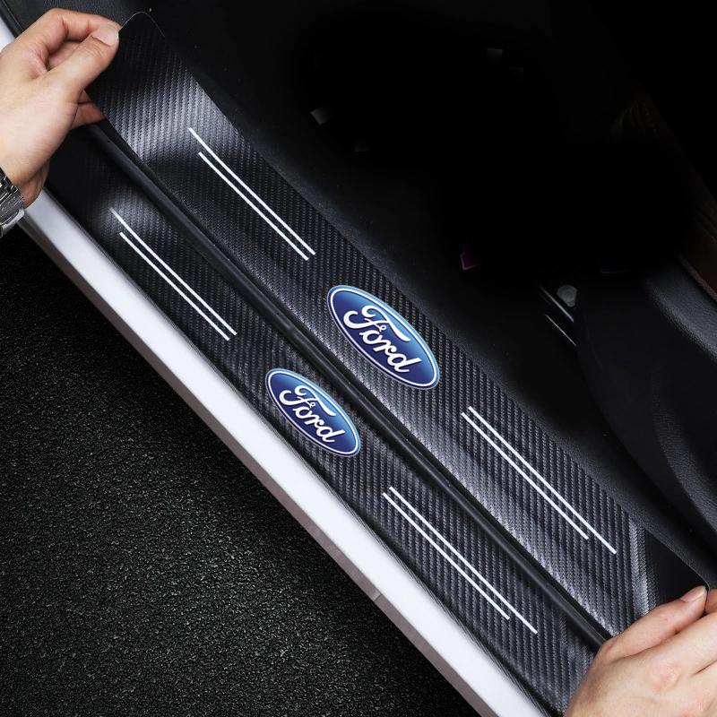 Car Door Sill Stickers Threshold Protector Film Wear Resistant For Ford Focus mk2 mk3 mk4 Fiesta mk7 Transit custom Accessories