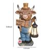 Highland Cow Garden Lantern Statue Multi-Purpose Welcome To Garden Sign Figurine Highland Cows Ornaments for Porch Patio Balcony