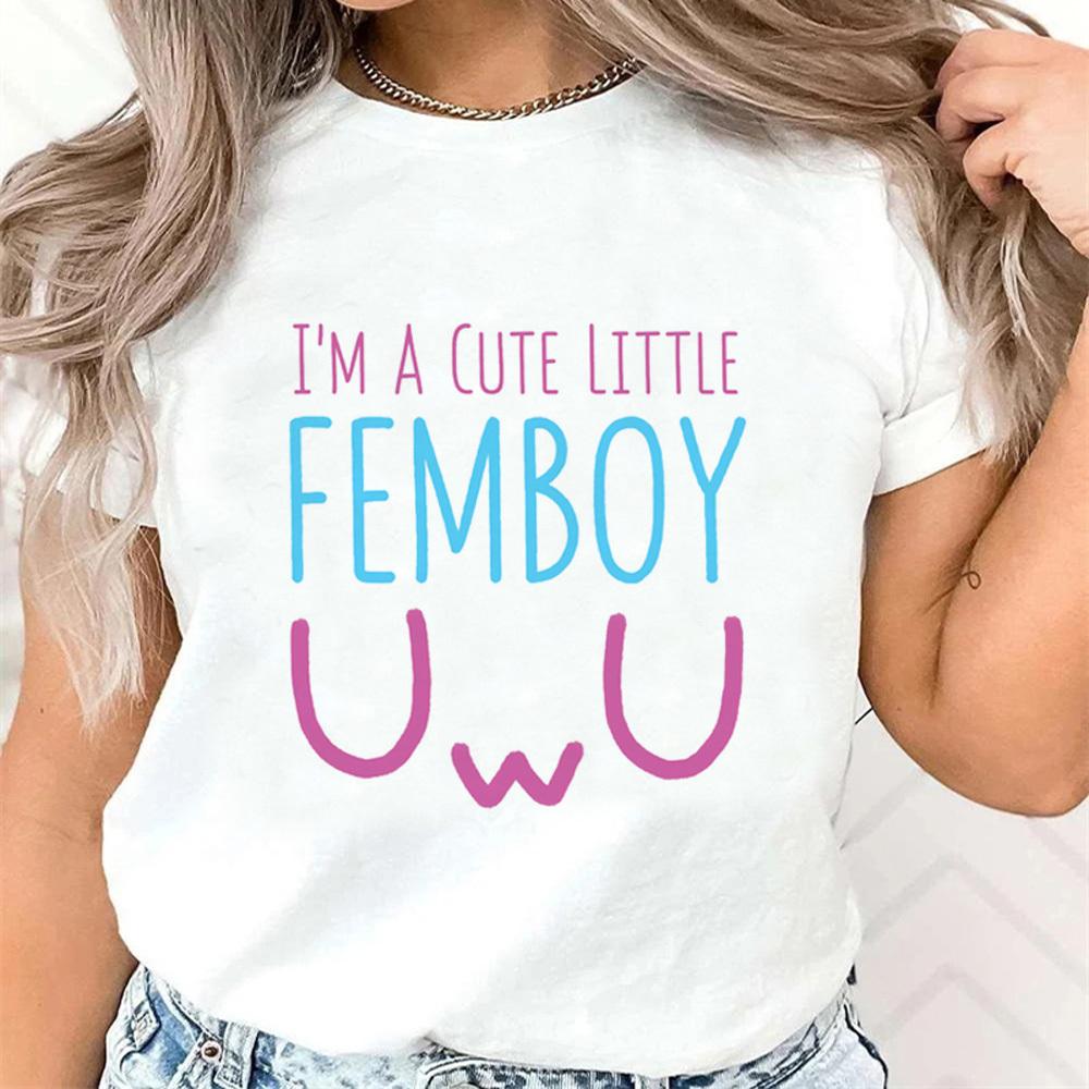Femboy shirt female Pastel Digital Punk hip hop harajuku Classic t shirt Trendy streetwear Colorful Grunge graphic 2000s