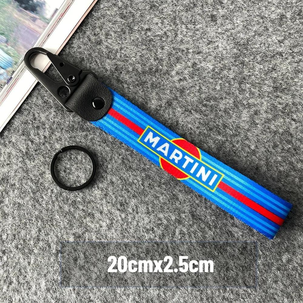 Martinis Racing Keychain Martini Nylon Leather  Keyring Holder for Porsche 911 917 917LH 918 Panamera 970 Accessories