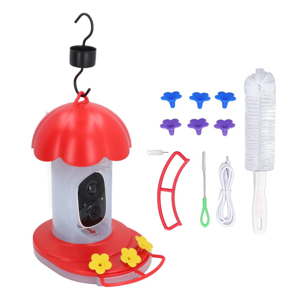 Smart Bird Feeder with 1080P Night Vision AI Camera 2L Capacity IP65 Waterproof Bird Watching