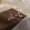 1 Pair Spiral Piercings Stud Earrings Double-ended Luxury Earrings Rhinestone Earrings  Women
