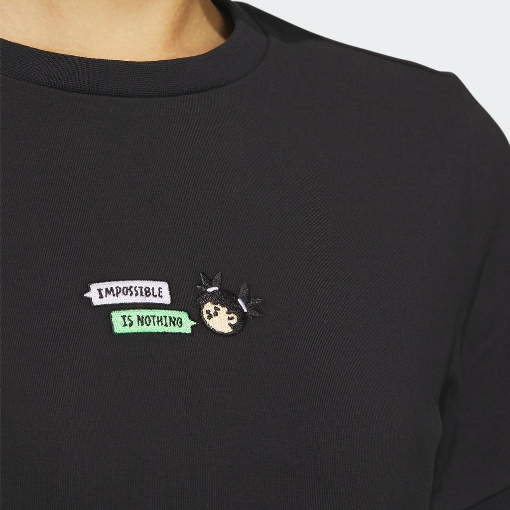 Adidas Graphic Dress With Embroidered Logo Short Sleeve Women Dress Black HY2866