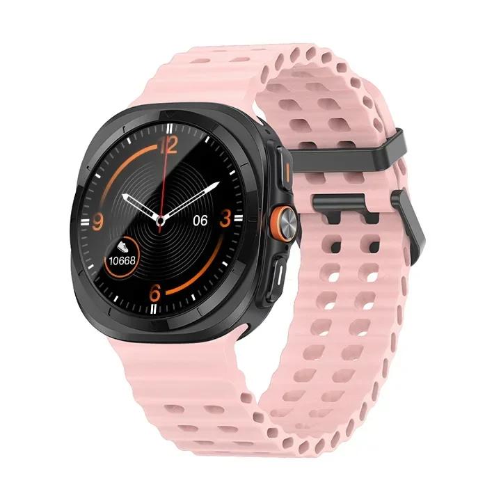 Galaxy Watch Ultra Marine Band Accessories Silicone Sport Bracelet correa For Samsung Galaxy Watch 7 Ultra 47mm Original Strap