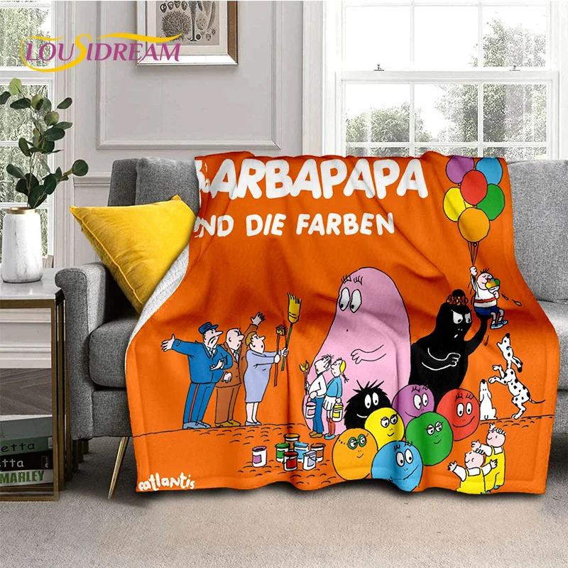 3D Cartoon Les Barbapapa Family Soft Blankets,Keep Warm Throw Blanket Comfortable Blanket for Picnic Beds Sofa Home Bedroom Kids