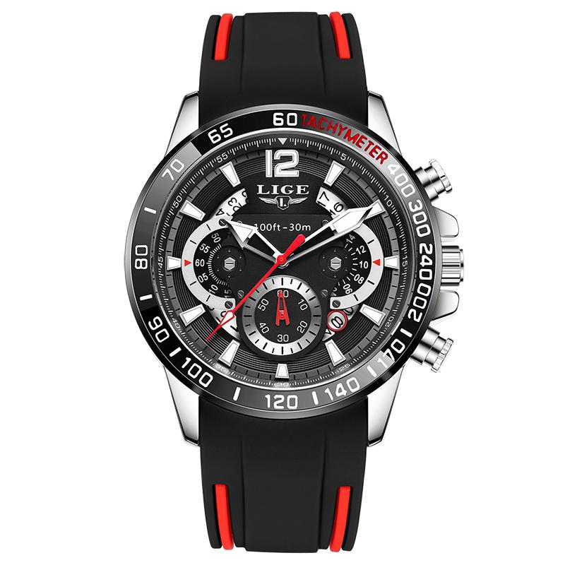 FOXBOX Military Watch Waterproof Luminous Soft Silicone Mens Quartz Wristwatches Fashion Chronograph Calendar Sport Man Watch
