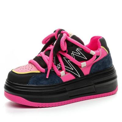 Модные 6,5 см натуральная кожа платформа танкетка модные женские весна лето удобные осенние массивные кроссовки вулканизированная обувь дышащие