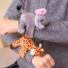 Stuffed Animals Slap Bracelets for Kids Plush Cartoon Giraffe Turtle Koala Elephant Doll Bracelet