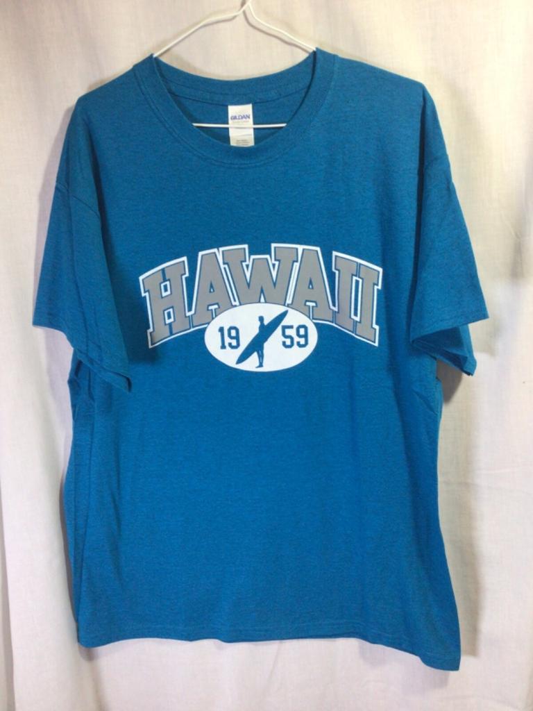 Hawaii 1959 (Surfing) Blue Large Cotton T Shirt T8