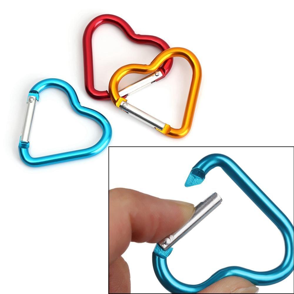 Accessories Water Bottle Hanging Aluminum Carabiner Heart-shaped Buckles Keychain Clip Keyring Hook