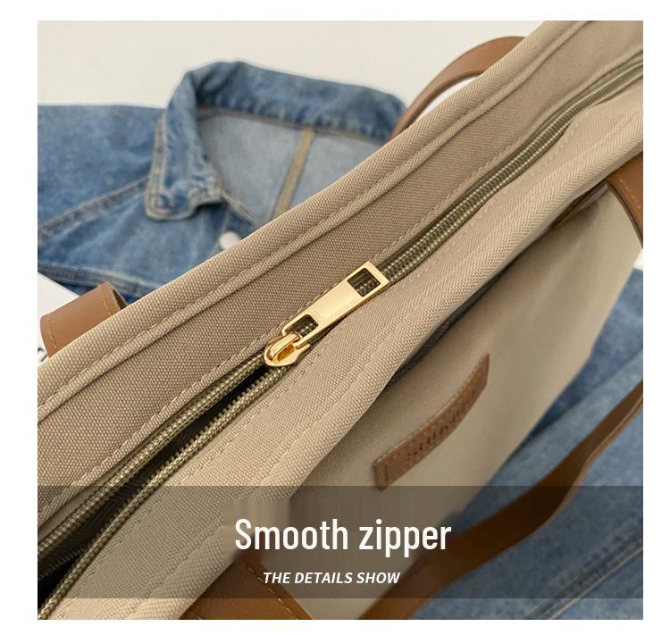 Женская минималистичная большая сумка-тоут - многосекционная наплечная сумка, новый летний холст для поездок на работу