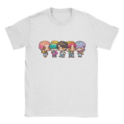 Мужские Kpop Охотники на демонов Saja Boys Мультяшный стиль Футболки Хлопковая одежда Юмор Короткий рукав Круглый вырез Футболка Большие размеры Футболки