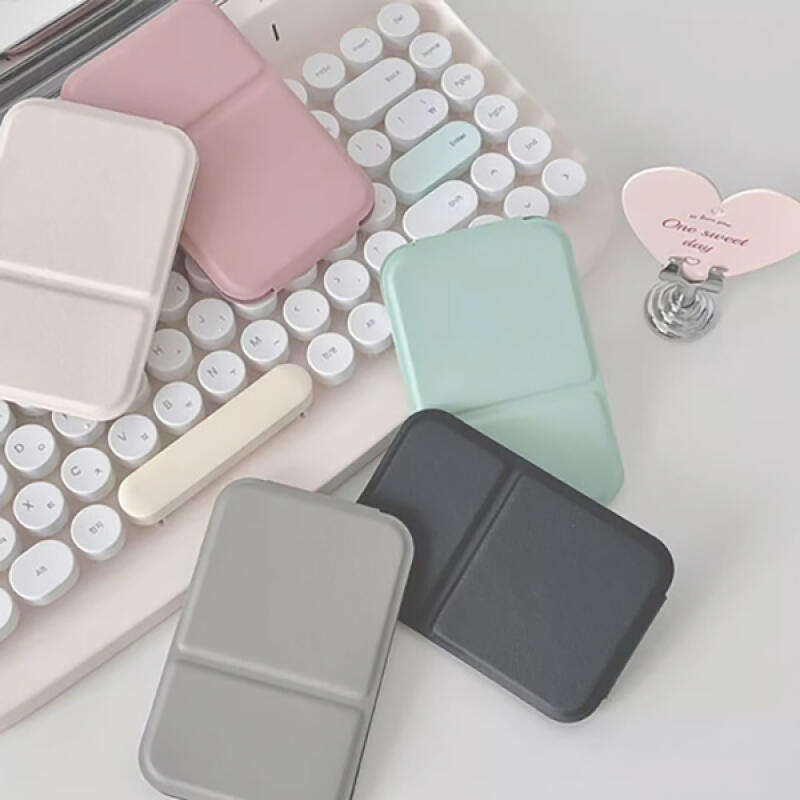 Convenient tabletop vanity mirror, portable small leather mirror