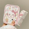 New Cat Student Portable Makeup Mirror with Folding Mirror Comb and Handheld Small Mirror