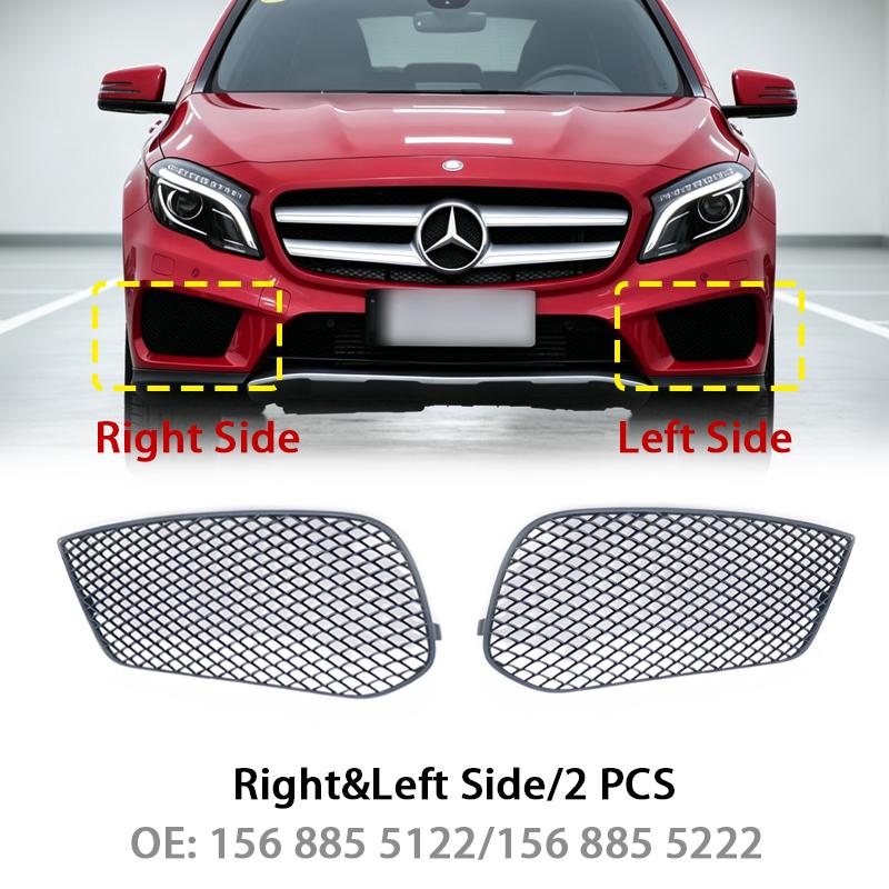 Front Bumper Grille Fog Light Lamp Grill Frame Grill Net For Mercedes Benz GLA W156 X156 Pre-Facelift 2015 1568855122 1568855222