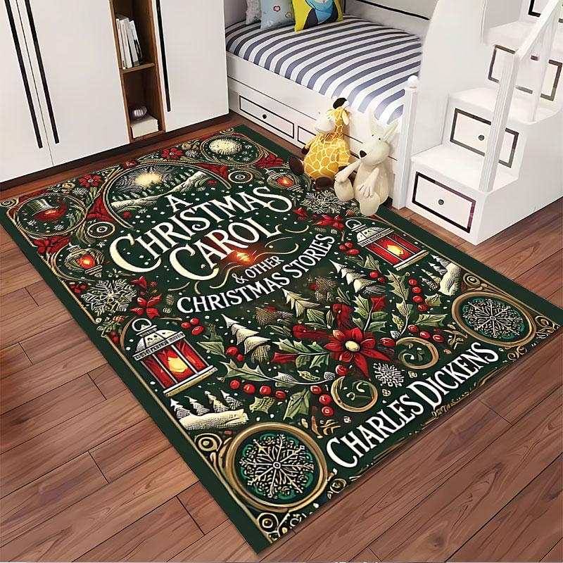 Christmas Carol Decorative Rug suitable as a non-slip mat for the living room or bedroom sofa