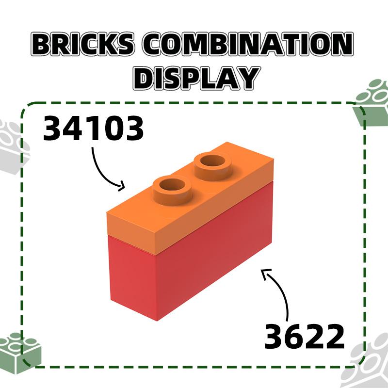 Нетоксичный 223 шт./Лот 34103 1x3 с 2 шипами Двойной блок Moc Цветные Аксессуары Совместимые с Кирпичами DIY Детская Игрушка Детали для Сборки