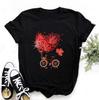 Female Summer Short Sleeve T Shirt Women Clothes Lady Tees Flowers Skull Graphic Printed Cute 90s Style Fashion Tops