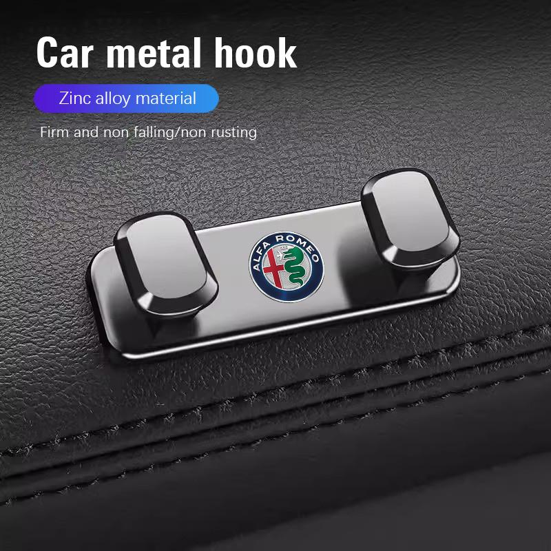 Zinc alloy Car Hook Randomly Pasted Storage Bracket For Alfa Romeo Giulietta Mito 159 Giulia Stelvio 156 147 Tonale Brera Disco zw9