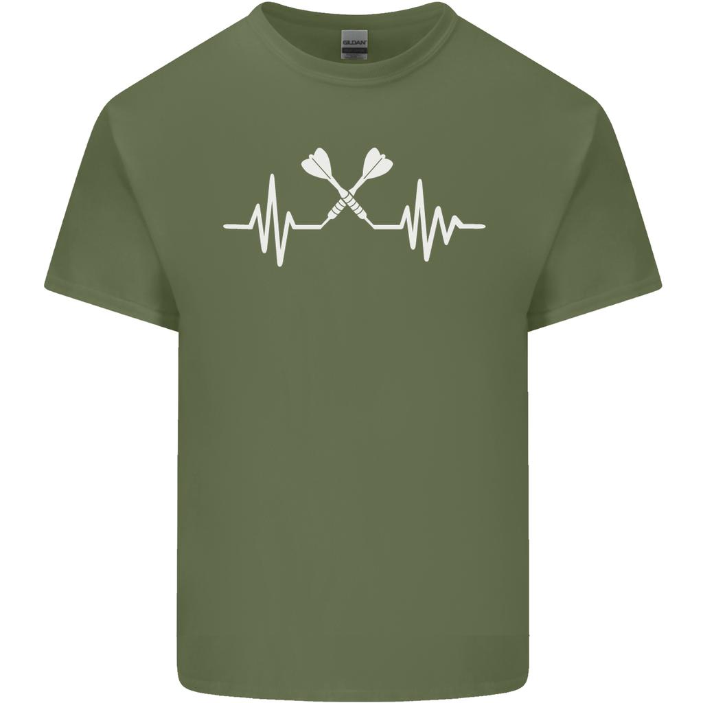 Pulse Darts Funny Ecg Unisexs Light Cotton Tshirt