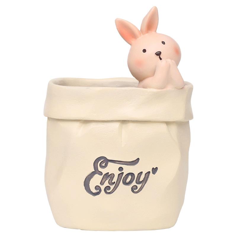 Креативный скандинавский бумажный пакет, мясистый маленький цветочный горшок, украшение для дома на балконе, столешница в горшке, мини-ваза из смолы