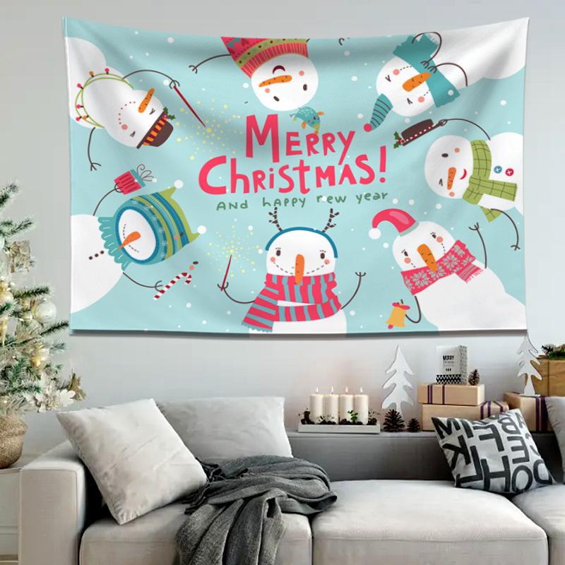 Амазонка Снеговик Рождественский висячий тканевый фон для украшения дома и вечеринки Рождественский гобелен