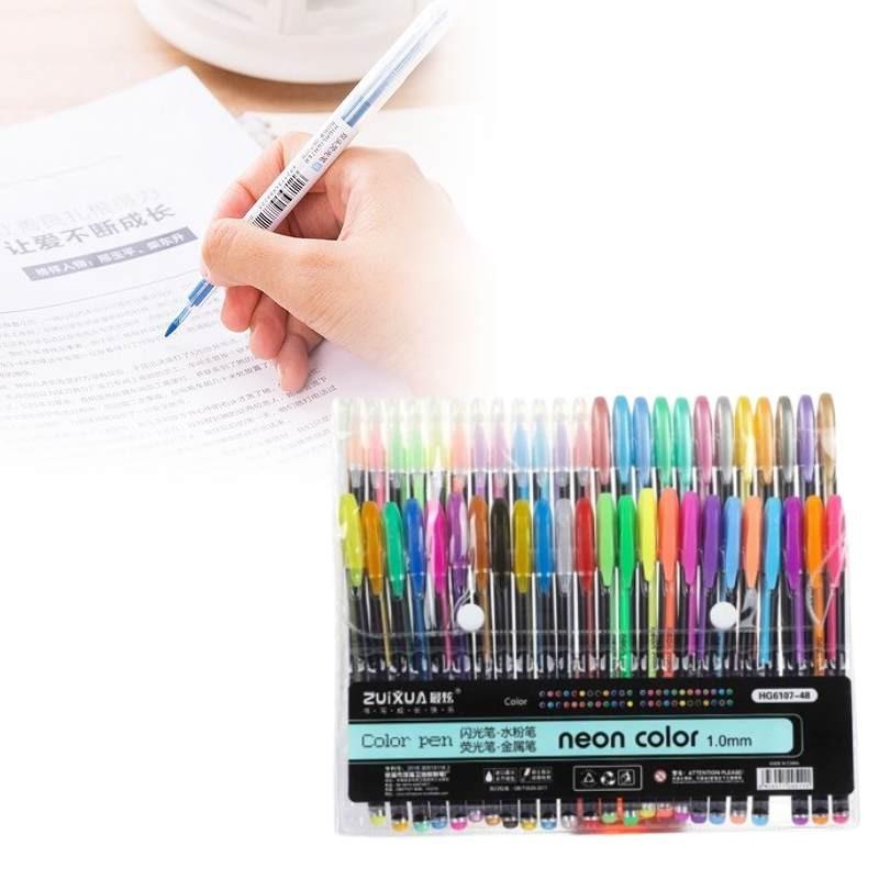 48 Color Watercolor Chalk Marker Set Student Doodle Coloring Bullet Gift Pen