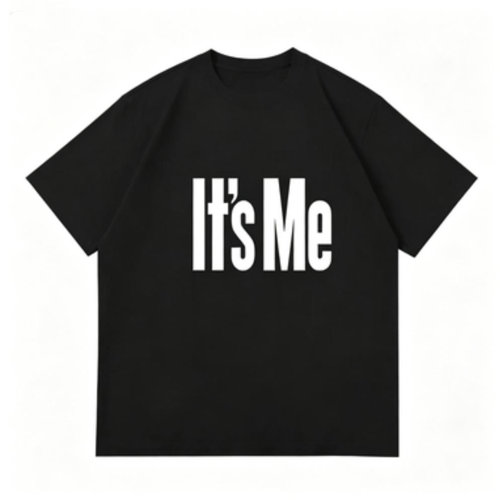 Унисекс Футболка с принтом 'It's Me', Женская и Мужская, Персонализированная, С коротким рукавом, Новый Модный Повседневный Тренд, С круглым вырезом, Топ в стиле Y2k Винтаж