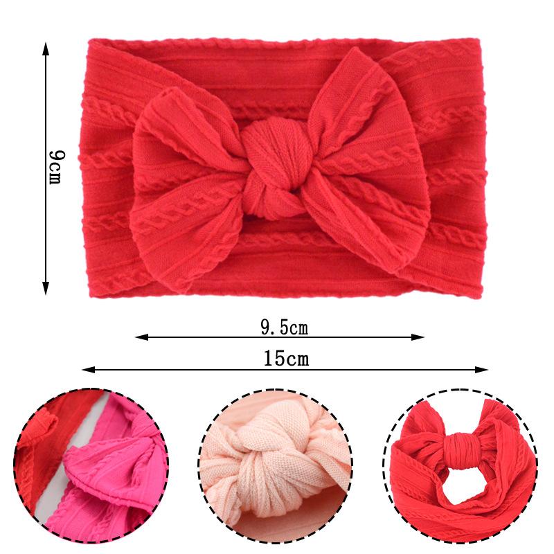 Baby Girls Bow Headbands, Soft Elastic Nylon Hairbands for Infants Toddlers