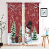 2 шт., шторы в виде елки, снеговика, снежинки -30% затемнения - подходят для гостиной, спальни, кухни, украшения дома