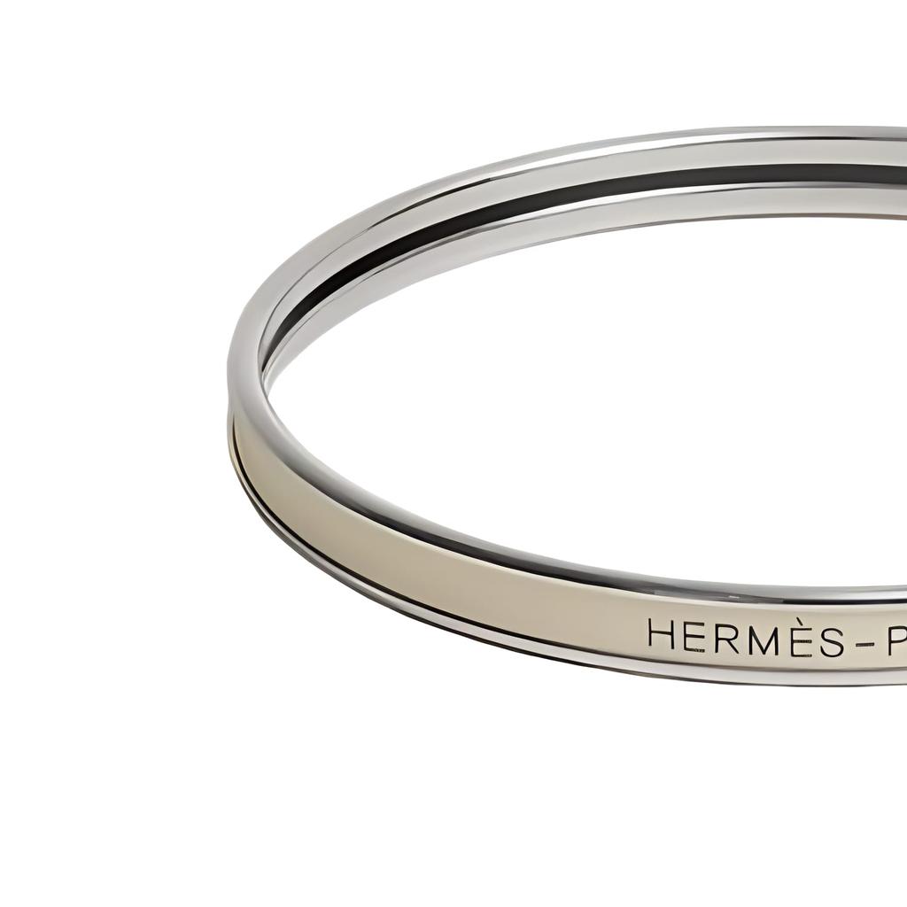 HERMES Enamel Bangles Unisex Silver H240001FP